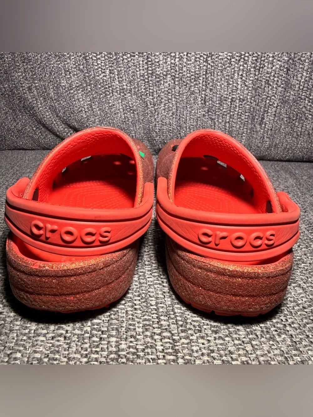 Crocs Red Glitter Classic Sandal slip on shoes kids size C10